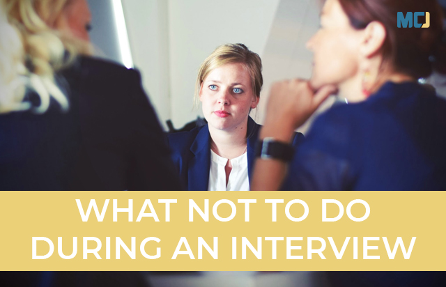 Candidate learning what not to do during an interview